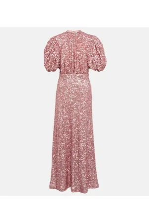 ROTATE Sequined puff-sleeve maxi dress