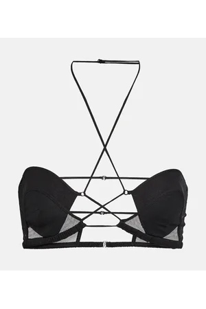 Nensi Dojaka Tulle-trimmed wool bustier