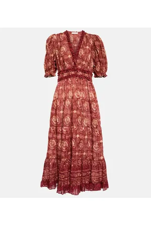 ULLA JOHNSON Elli printed cotton midi dress