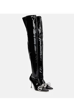Mach & Mach Double Bow embellished over-the-knee boots
