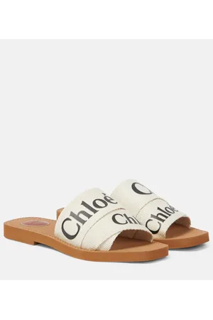Chloé ChloÃ© Woody canvas slides
