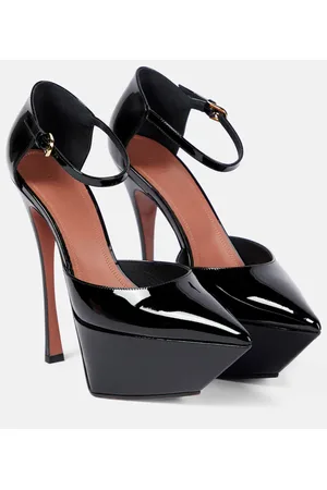 Amina Muaddi Angelica patent leather platform pumps