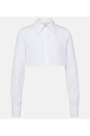VALENTINO Cropped cotton poplin shirt