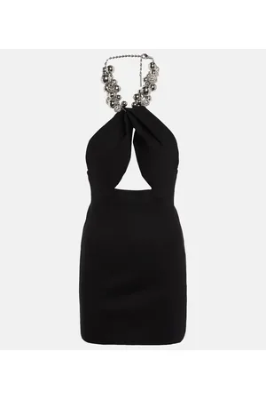AREA Embellished ponte jersey minidress