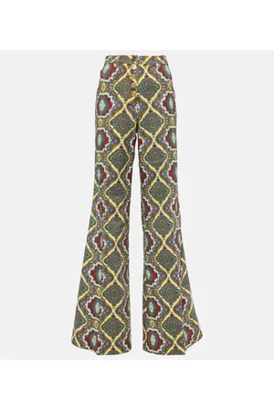 Etro Printed high-rise wide-leg jeans