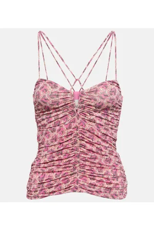 Isabel Marant Leila printed ruched jersey top