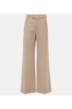 Brunello Cucinelli Chevron wool-blend flared pants