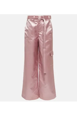 Staud Shay high-rise satin wide-leg pants