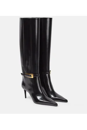 Saint Laurent Lee glazed leather knee-high boots