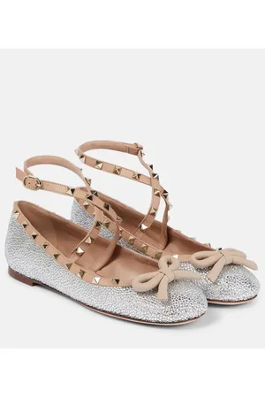 VALENTINO GARAVANI Rockstud embellished ballet flats
