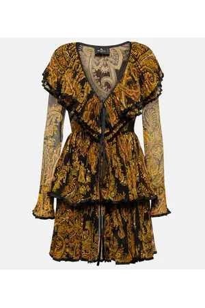 Etro Paisley plissÃ© minidress