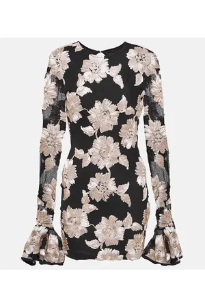 ROTATE Floral mesh minidress