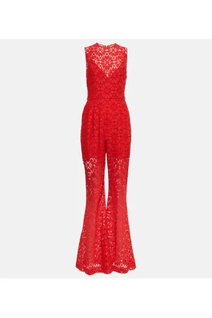 Elie saab Wide-leg guipure lace jumpsuit
