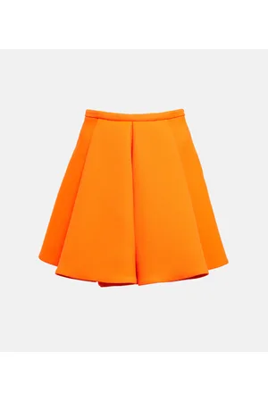 VERSACE Pleated twill miniskirt