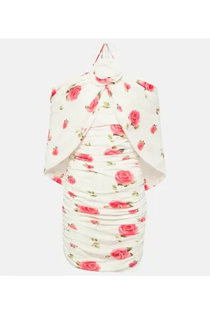 MAGDA BUTRYM Floral-appliquÃ© ruched minidress