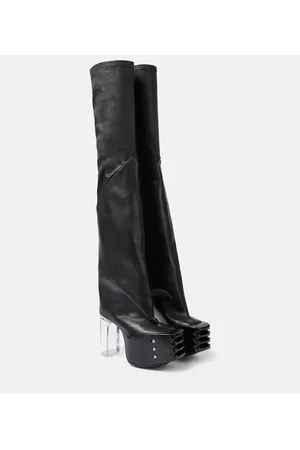 Rick Owens Platform leather over-the-knee boots