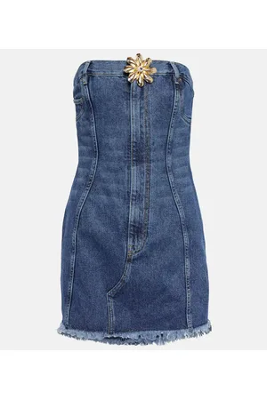 AREA Mussel Flower denim minidress