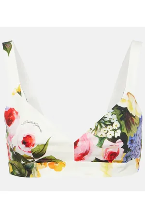 Dolce & Gabbana Floral cotton poplin bra top