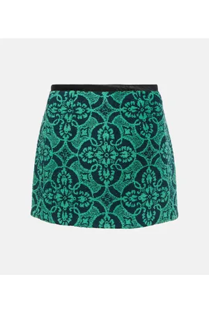 Marine Serre Jacquard high-rise cotton miniskirt