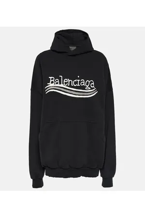 Balenciaga Printed cotton jersey hoodie
