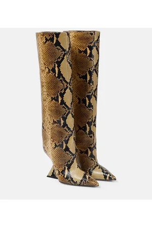 The Attico Cheope snake-effect leather knee-high boots