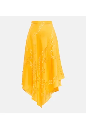 Stella McCartney Asymmetrical printed high-rise midi skirt