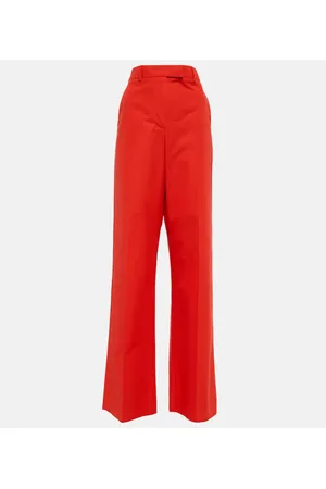 VALENTINO High-rise wide-leg cotton pants
