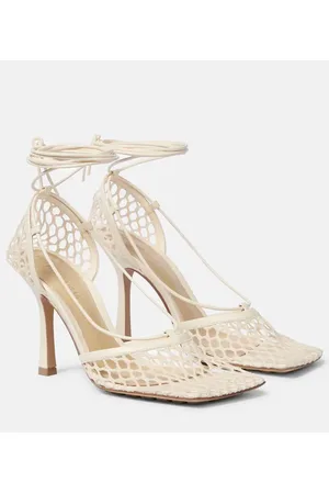 Bottega Veneta Stretch leather-trimmed mesh pumps