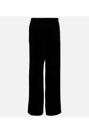 Totême High-rise velvet wide-leg pants