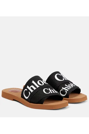 Chloé ChloÃ© Woody canvas slides