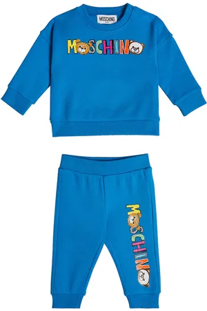 Moschino Baby logo cotton jersey sweatshirt and sweatpants set
