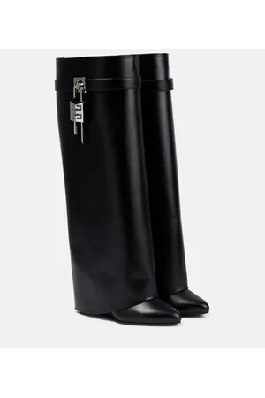Givenchy Shark Lock wide-fit leather knee-high boots