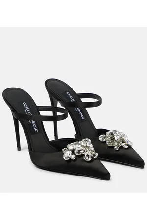 Dolce & Gabbana Crystal-embellished satin mules