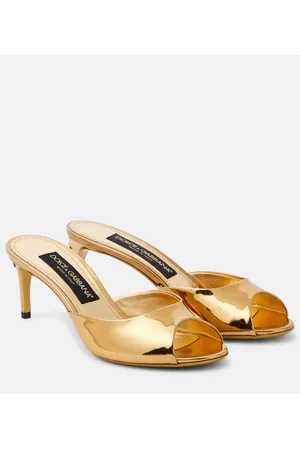 Dolce & Gabbana Kiera mirrored leather mules