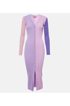 Staud Shoko ribbed-knit midi dress
