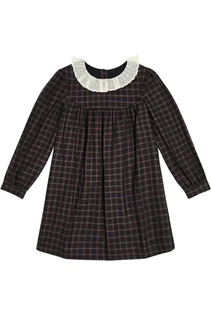 BONPOINT Tamiko checked cotton dress