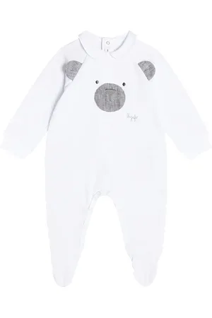 Il gufo Baby printed cotton playsuit