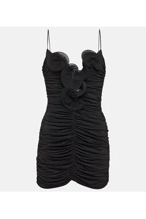 MAGDA BUTRYM Floral-appliquÃ© ruched minidress