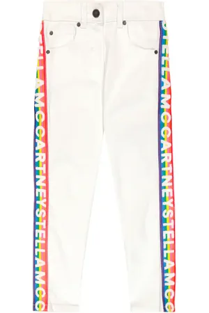 Stella McCartney Logo embroidered cotton twill pants