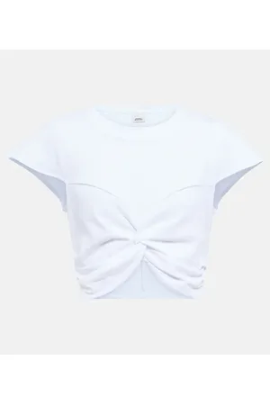 Isabel Marant Zineae cotton jersey crop top