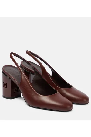 Max Mara Damiersli leather slingback pumps