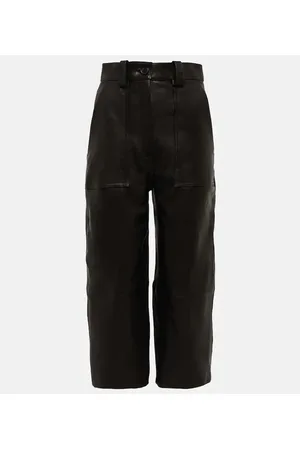 Khaite High-rise straight-leg leather pants