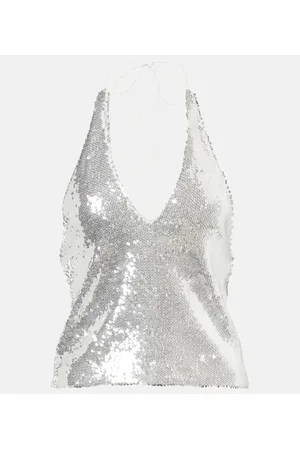 ROTATE Sequined halterneck top
