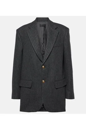 NILI LOTAN Boyfriend striped virgin wool jacket