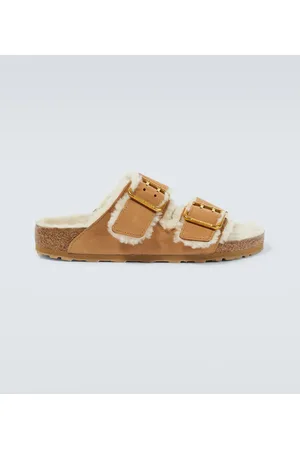 Birkenstock Arizona leather and shearling sandals