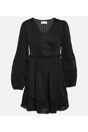 Velvet Bethel lace-trimmed minidress