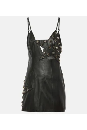 AREA Studded leather minidress