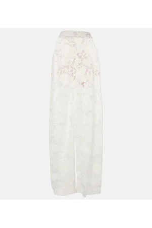 Oscar de la Renta High-rise wide-leg lace pants