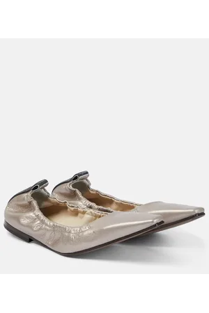 Brunello Cucinelli Metallic leather ballet flats