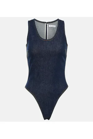 Alaïa AlaÃ¯a Cotton-blend bodysuit